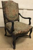A 19th Century stained beech hall chair in the 18th Century Flemish taste,