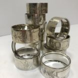 A set of twelve late 19th Century French foliate engraved napkin rings,