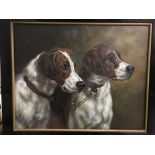 C F "Study of hounds' heads", oil on board, initialled "CF" lower right,