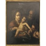 19TH CENTURY ITALIAN SCHOOL AFTER RAPHAEL "Holy Family with St.