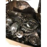 A quantity of plated and other metal wares to include a pewter part tea set,