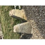 Two natural stone staddle stone bases,