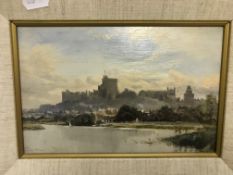 GEORGE HYDE POWNALL (Australian 1876-1932) “Windsor Castle from the river”, oil on board,