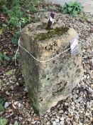 A staddle stone base,