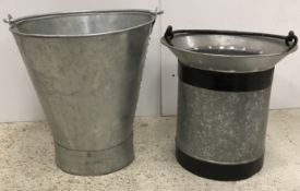 A modern steel pail, approx 39 cm excluding handle,