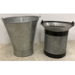 A modern steel pail, approx 39 cm excluding handle,