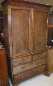 A 19th Century mahogany linen press,