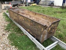 A cast iron trough with swing twin handles, the front inscribed "Stow-on-the-Wold",