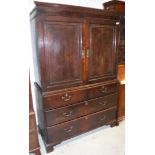 A late 18th Century oak linen press,