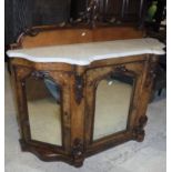 A Victorian walnut credenza,