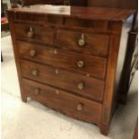 A 19th Century mahogany and inlaid square fronted chest of two short over three long graduated