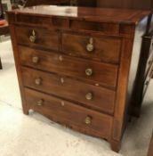 A 19th Century mahogany and inlaid square fronted chest of two short over three long graduated