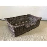 A Mike Smith handmade dog basket, 97 cm x 64 cm x 30 cm high,