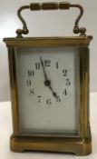 A brass cased carriage timepiece,