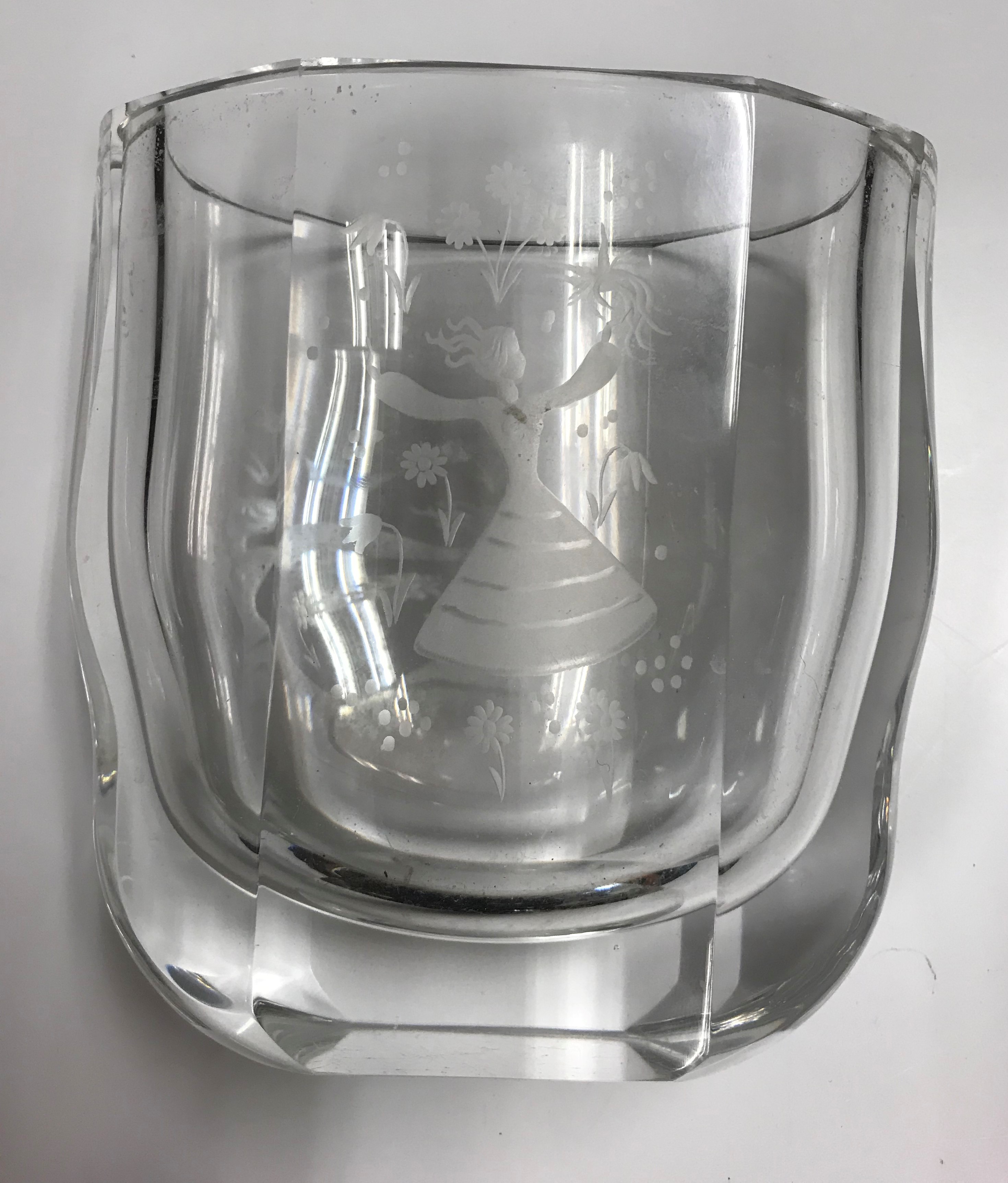 A collection of various glassware to include an Orrefors clear crystal vase designed by Edvin - Image 2 of 2