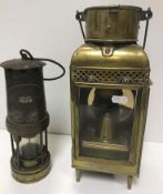 A 19th Century Scottish brass carbide lamp,