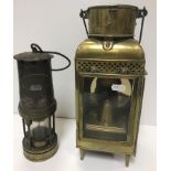 A 19th Century Scottish brass carbide lamp,
