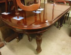 A modern mahogany D end dining table in the Victorian manner,