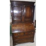 An 18th Century oak bureau bookcase,