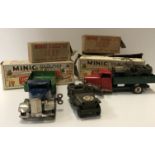 A collection of four Minic clockwork vehicles incuding Jeep No.