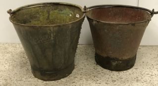 Two vintage style swing handled buckets,