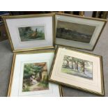 MAY "Orchard scene with cottages in foreground", watercolour study, signed lower right, 16.