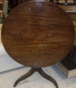 A late George III mahogany tea table,