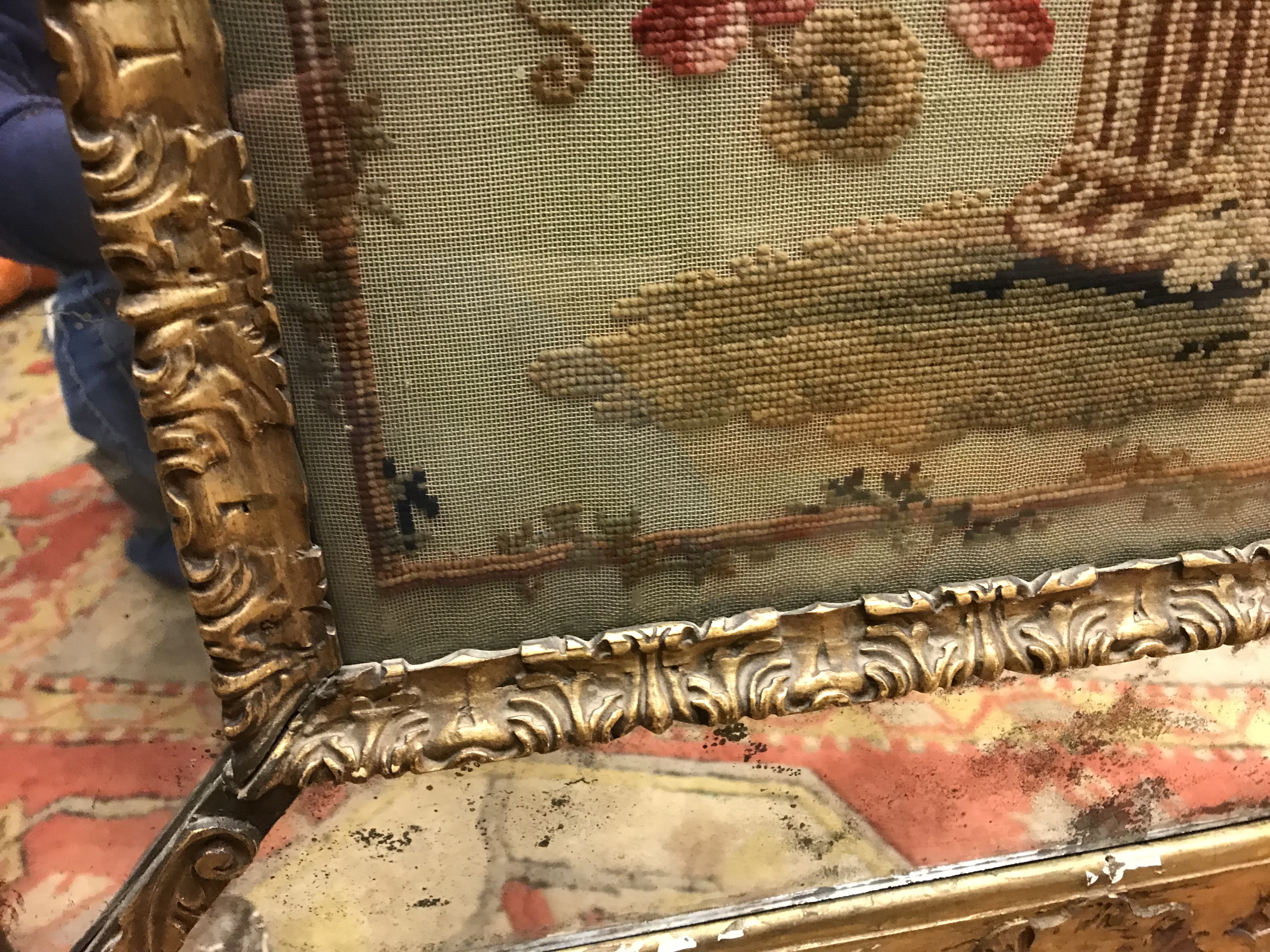 An early 19th Century carved giltwood and gesso framed fire screen, - Image 19 of 34