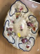 A collection of various 19th Century Derby china wares including a pair of pear-shaped floral