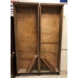 Two early to mid 20th Century oak open bookcases with adjustable shelving 77 cm wide x 23.