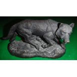 AFTER PIERRE-JULES MENE "Prowling Wolf" a patinated bronze figure, 18.