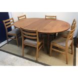 A Nathan teak D end dining table, 168 cm wide x 122 cm deep x 75.