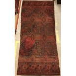 A collection of three Turkaman carpet fragments, 241 cm x 91 cm,