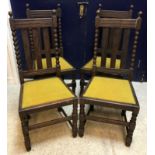 An Edwardian mahogany and satinwood banded Sheraton Revival elbow chair,