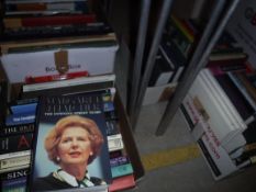 Four boxes of assorted books to include "Margaret Thatcher The Downing Street Years",
