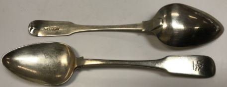A pair of George III silver tablespoons (Robert Wray & Son, Edinburgh 1810),