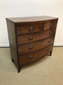 A 19th Century mahogany bow fronted chest,