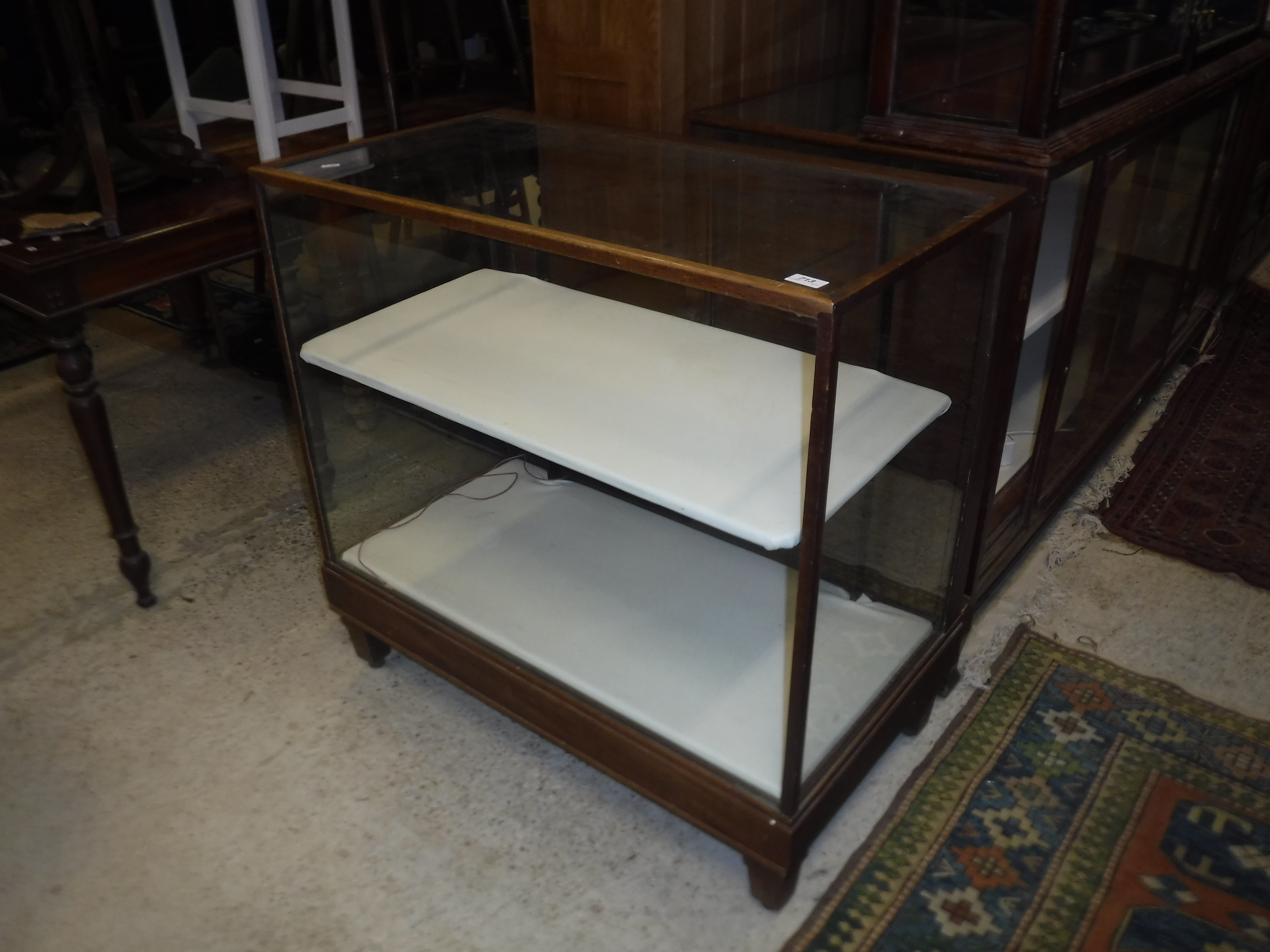 An early 20th Century mahogany framed shop display counter with glazed panels and sliding door to - Image 2 of 11