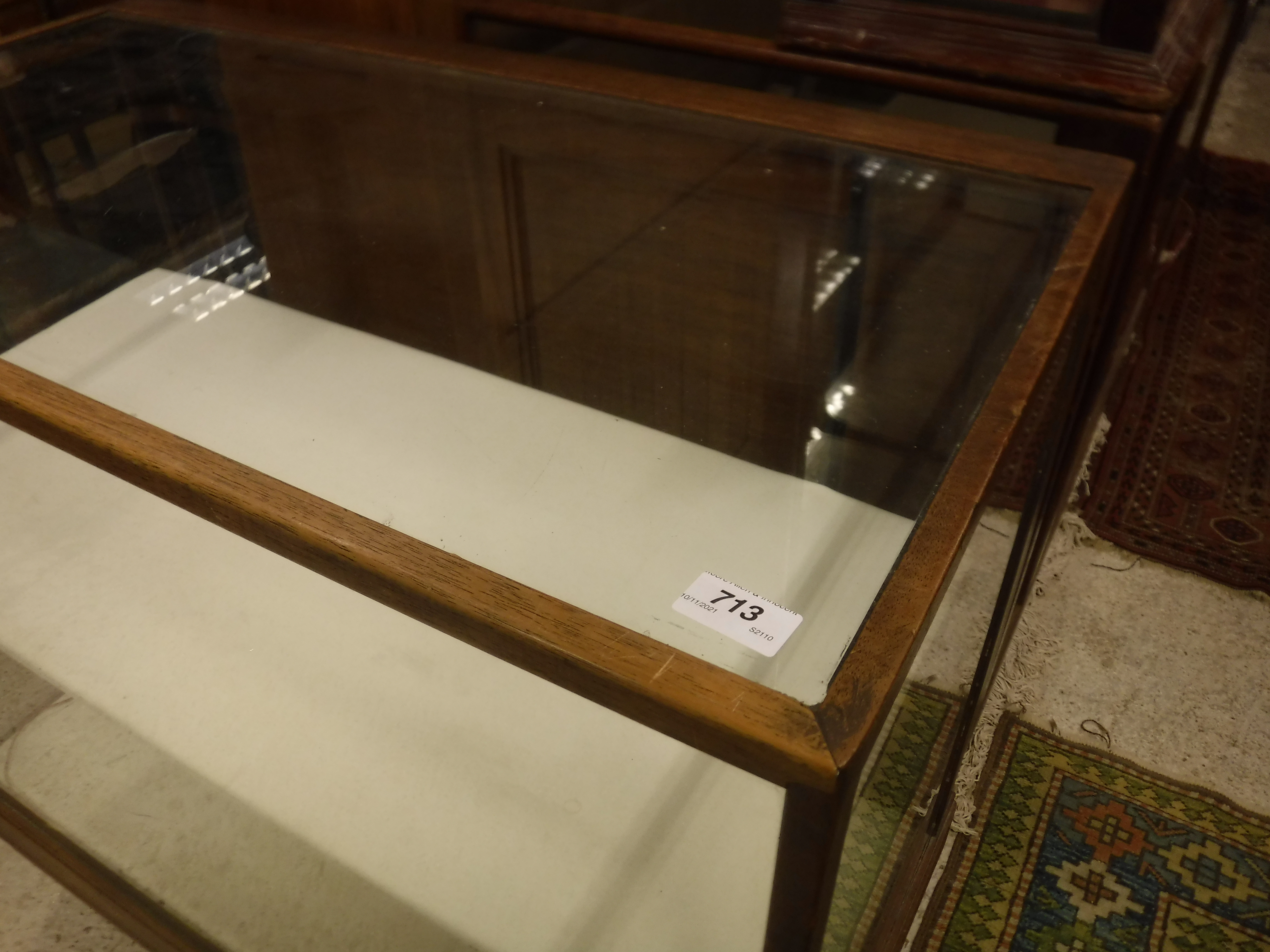 An early 20th Century mahogany framed shop display counter with glazed panels and sliding door to - Image 5 of 11