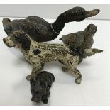 A collection of Austrian cold-painted bronze figures of animals including “Mallard Drake”,