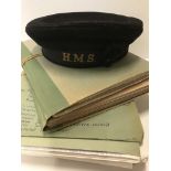BLETCHLEY PARK INTEREST - a collection of World War II ephemera including WRN's cloth hat with