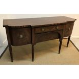 A late Regency mahogany breakfront sideboard,