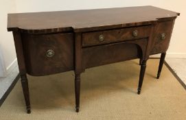 A late Regency mahogany breakfront sideboard,