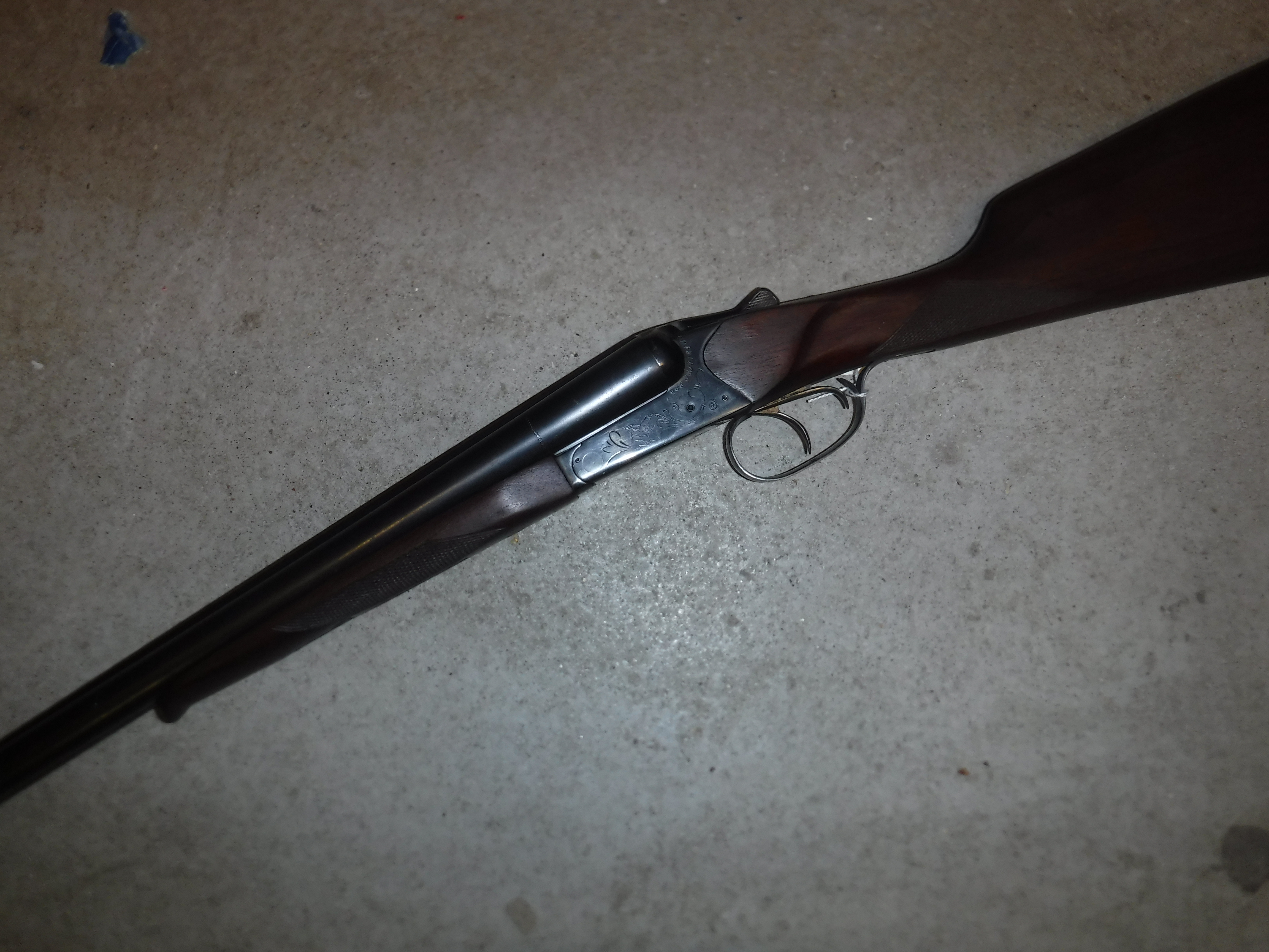 A Baikal Model 43EM 12 bore shotgun, double barrel, side by side, box lock ejector, 27.