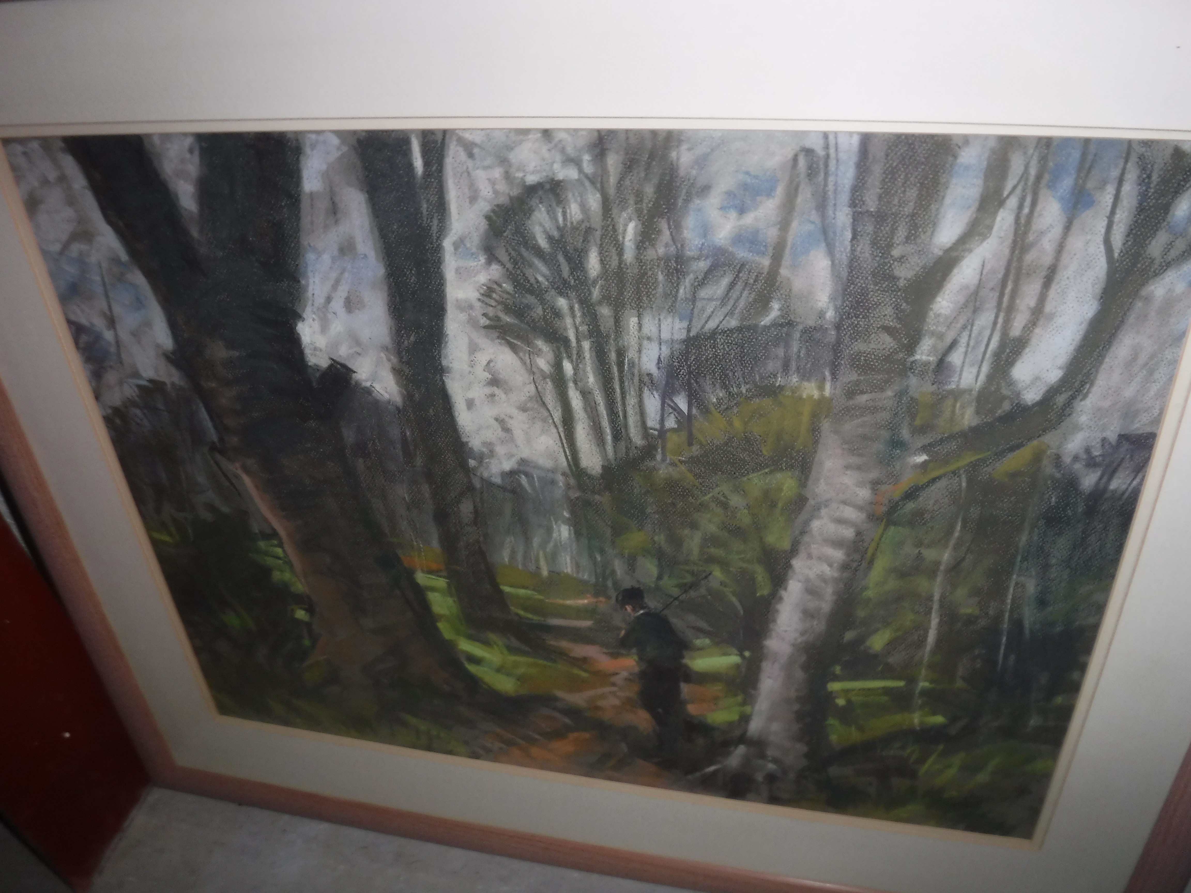 AUBREY SYKES "Landscape study with figure in foreground", pastel, signed lower left, 53 cm x 71 cm, - Image 2 of 2