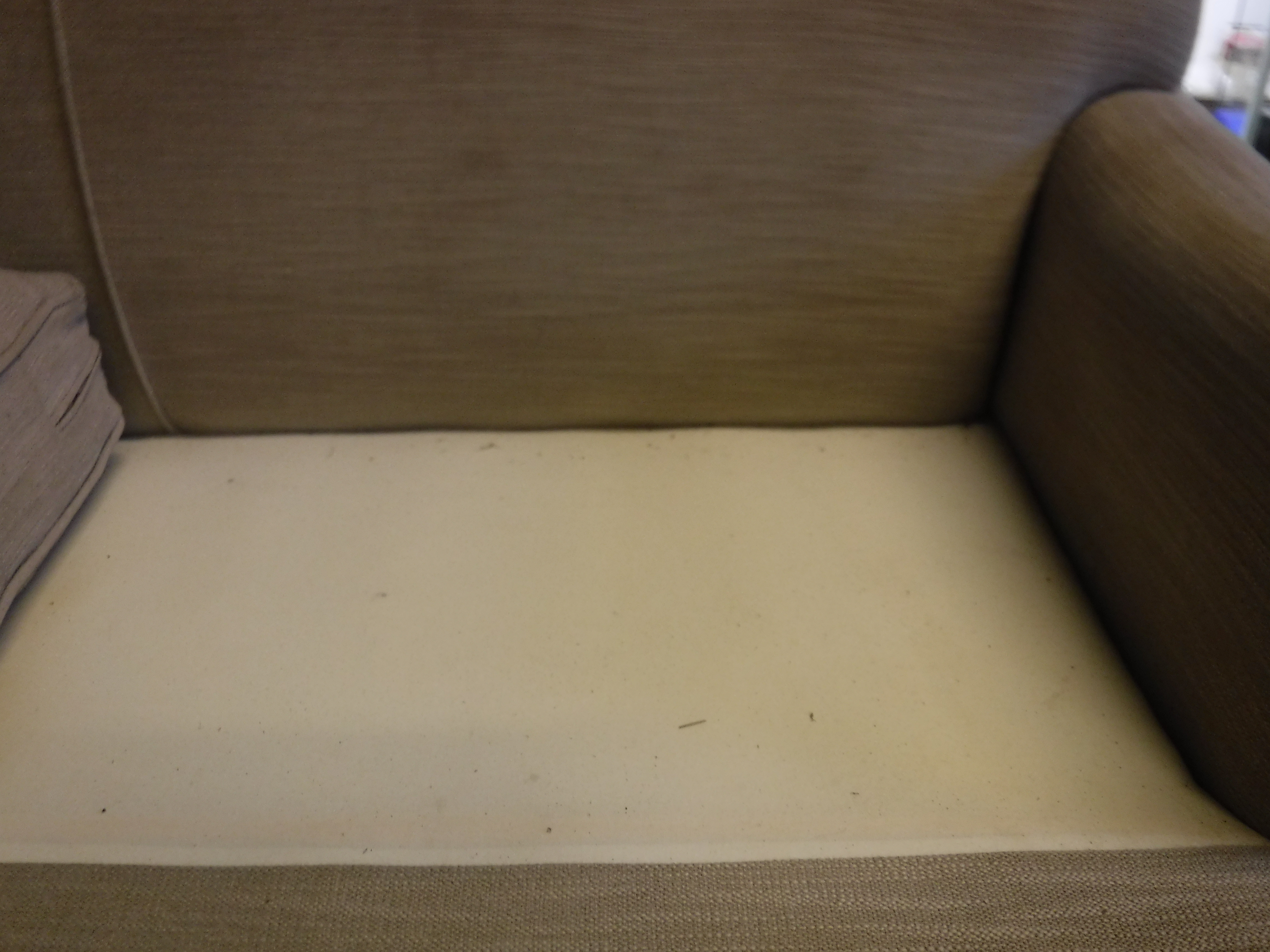 A modern mushroom or taupe upholstered two seat sofa in the Howard manner, - Image 3 of 10