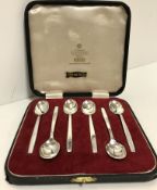 A set of six silver coffee spoons (by Emile Viner), 2.