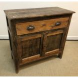 A Victorian painted pine chest of two short over two long drawers on turned feet, 107 cm wide x 48.