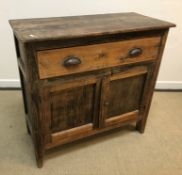 A Victorian painted pine chest of two short over two long drawers on turned feet, 107 cm wide x 48.