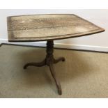 A 19th Century oak and cross-banded tea table,